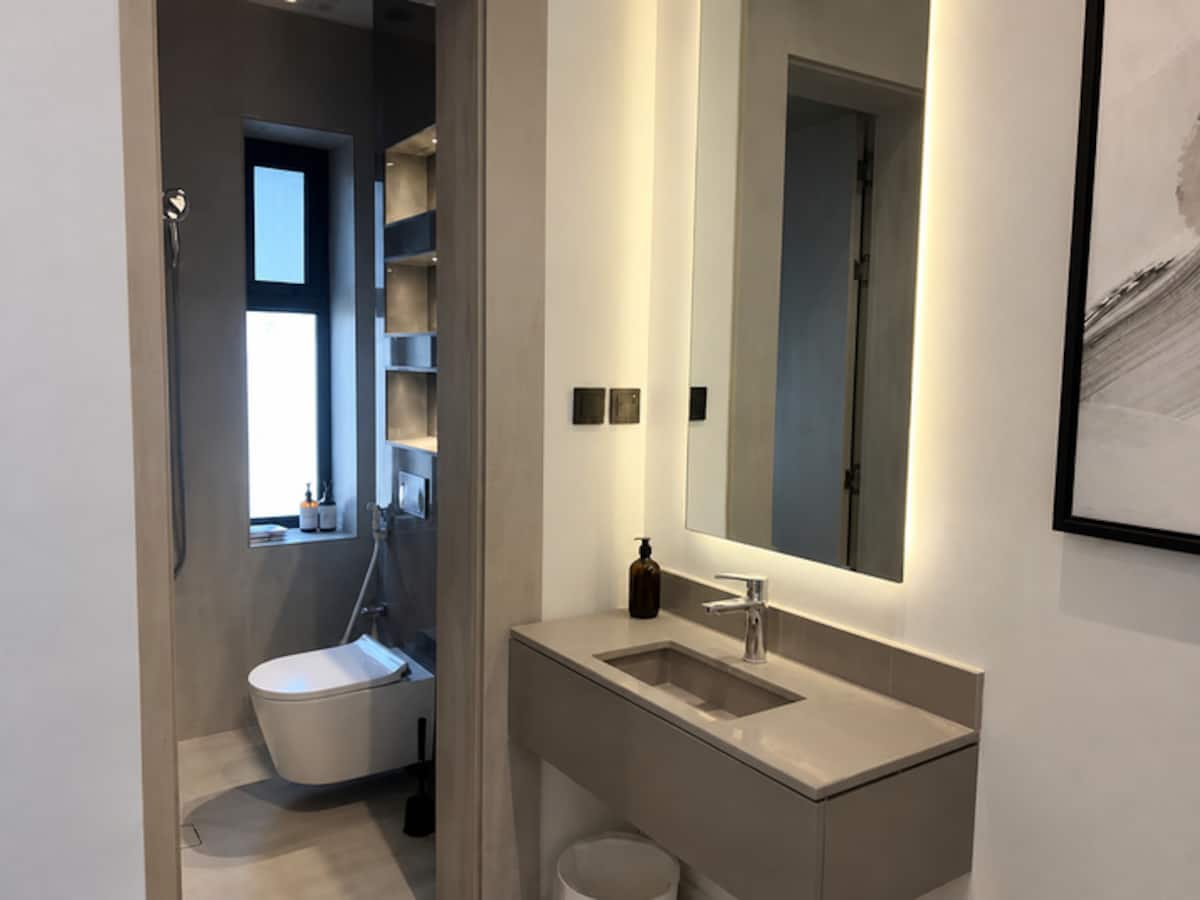 Bathroom vanity in the Rihab studio